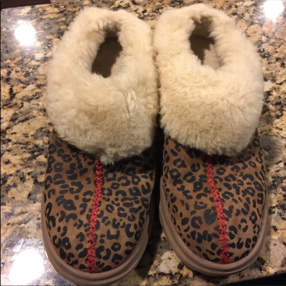 Great condition leopard UGG slip ons